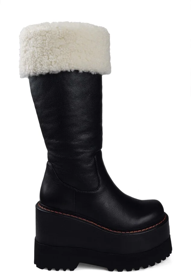 Flor Faux Fur Trim Platform Boot - Image 3