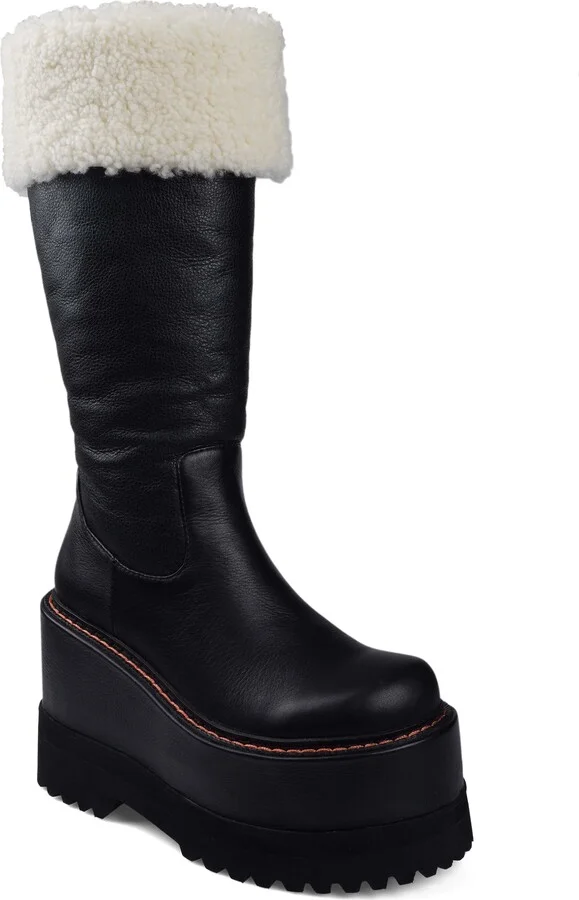 Flor Faux Fur Trim Platform Boot