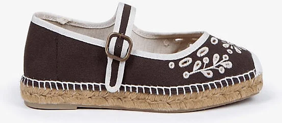 Flora Broderie Espadrille Mary Jane Flats