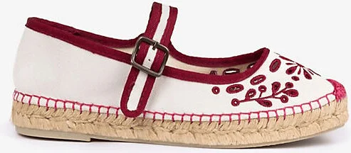 Flora Broderie Espadrille Mary Jane Flats