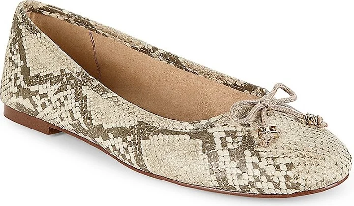 Flora Python-Embossed Ballet Flats - Image 2