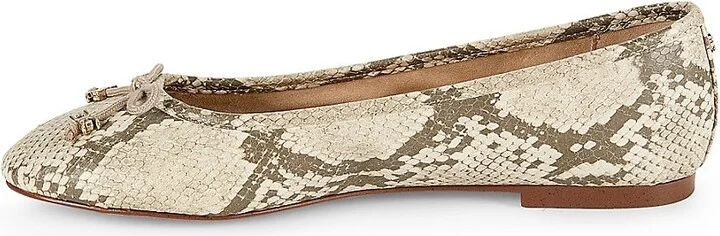 Flora Python-Embossed Ballet Flats - Image 4