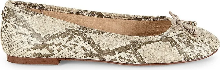 Flora Python-Embossed Ballet Flats