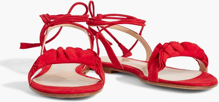 Flora ruffled suede sandals - Image 2