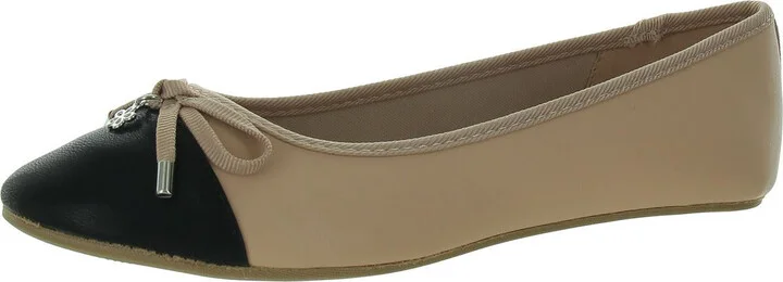 Florah Womens Faux Leather Padded Insole Ballet Flats