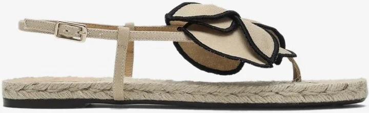Floral Appliqué Flat Sandals