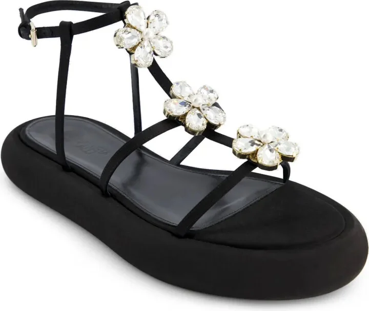 Floral-Appliqué Flatform Sandals - Image 2