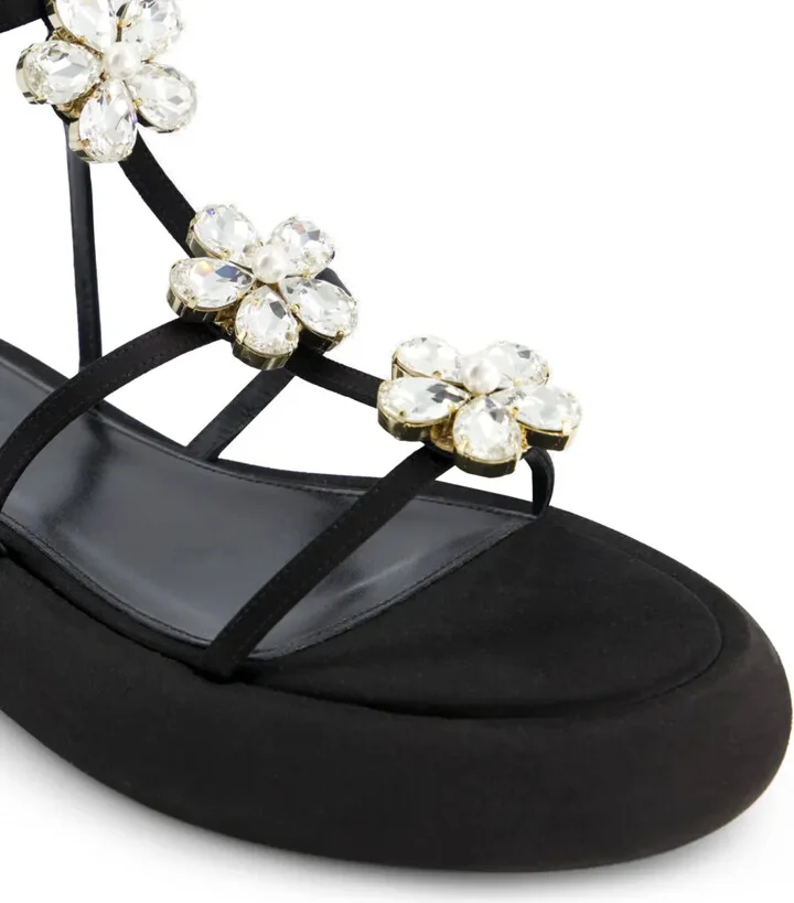 Floral-Appliqué Flatform Sandals - Image 5