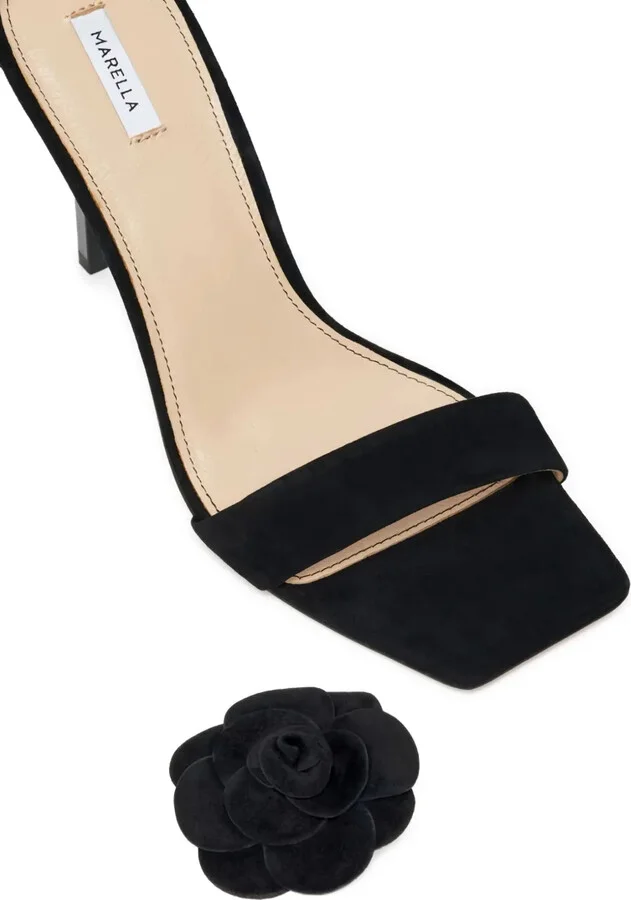Floral-Appliqué Heeled Sandals - Image 4