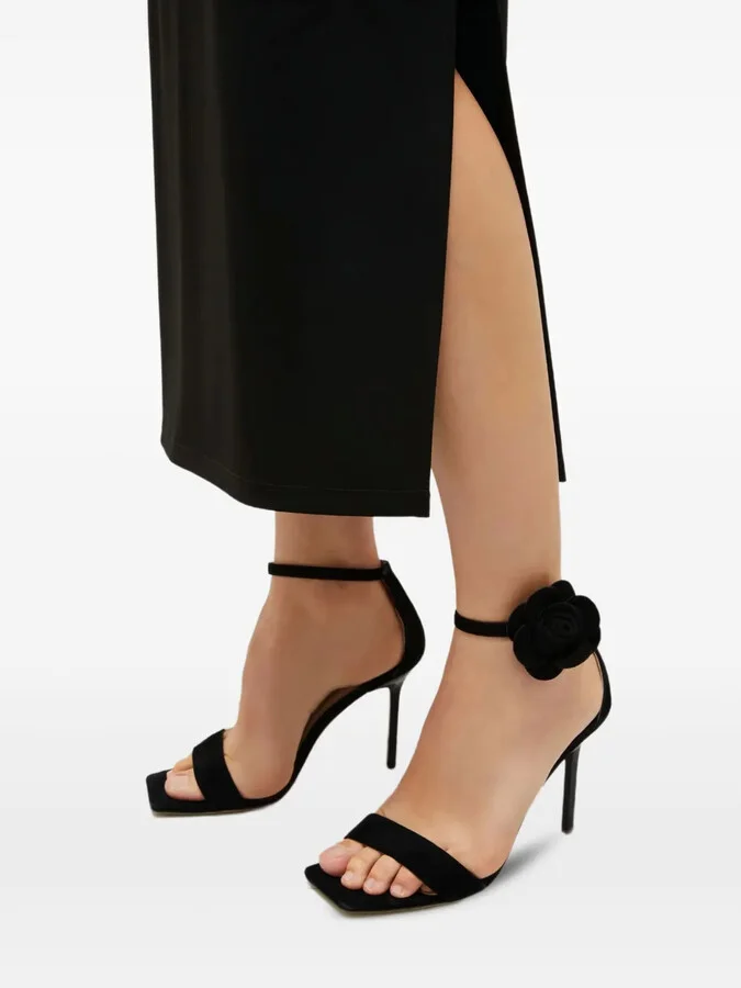 Floral-Appliqué Heeled Sandals - Image 5