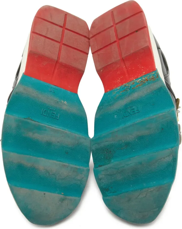 Floral-Appliqué Leather Sneakers - Image 5