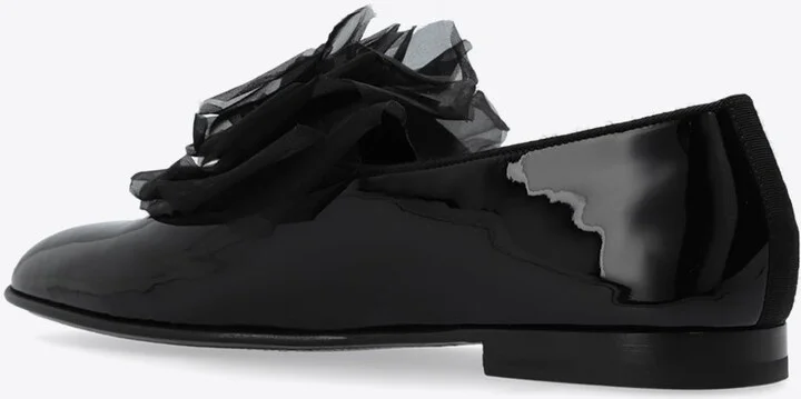 Floral Appliqué Patent Leather Loafers - Image 2