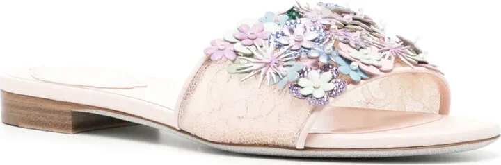 Floral-Appliqué Sandals - Image 2