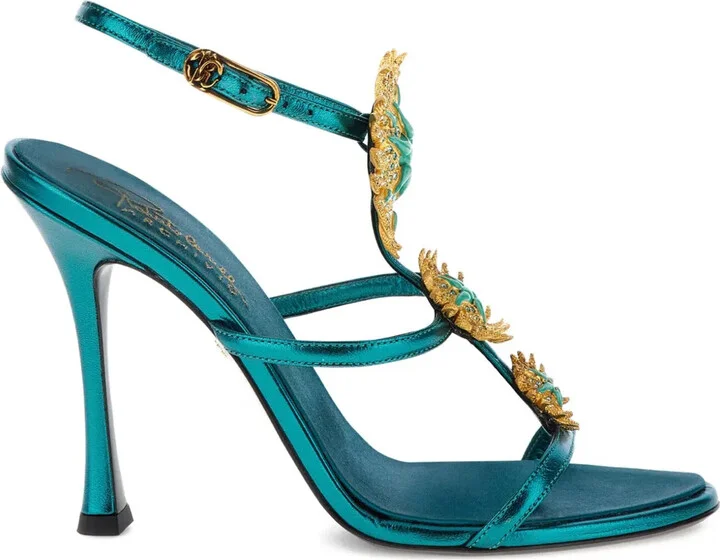Floral-Appliqué Sandals