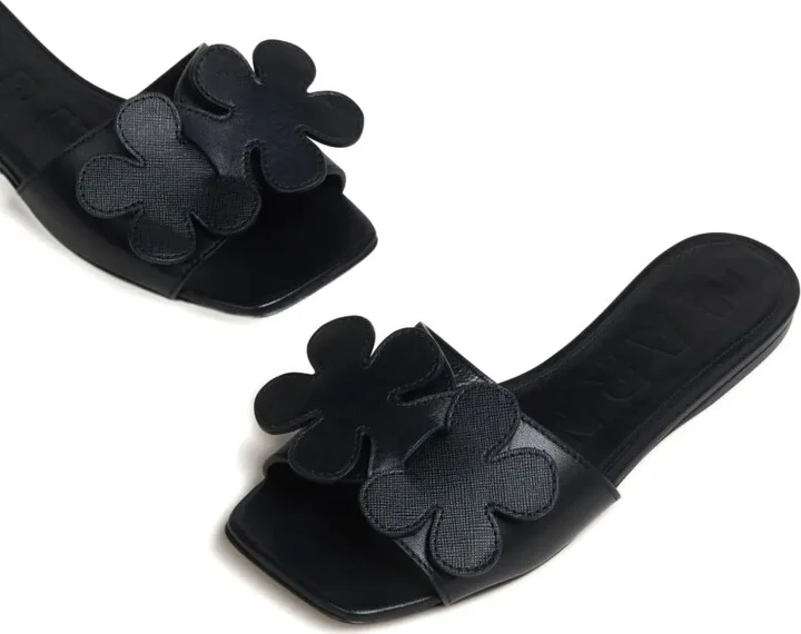 Floral-Appliqué Slide Sandals - Image 4