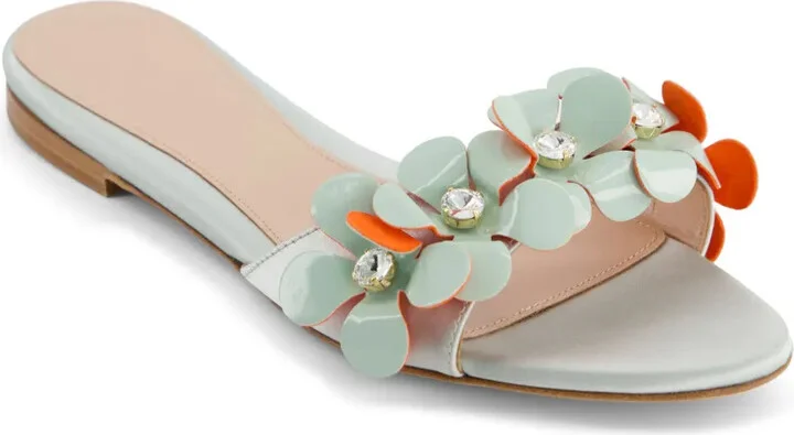 Floral-Appliqué Slides - Image 2