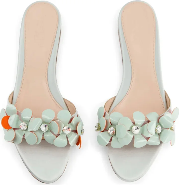 Floral-Appliqué Slides - Image 3