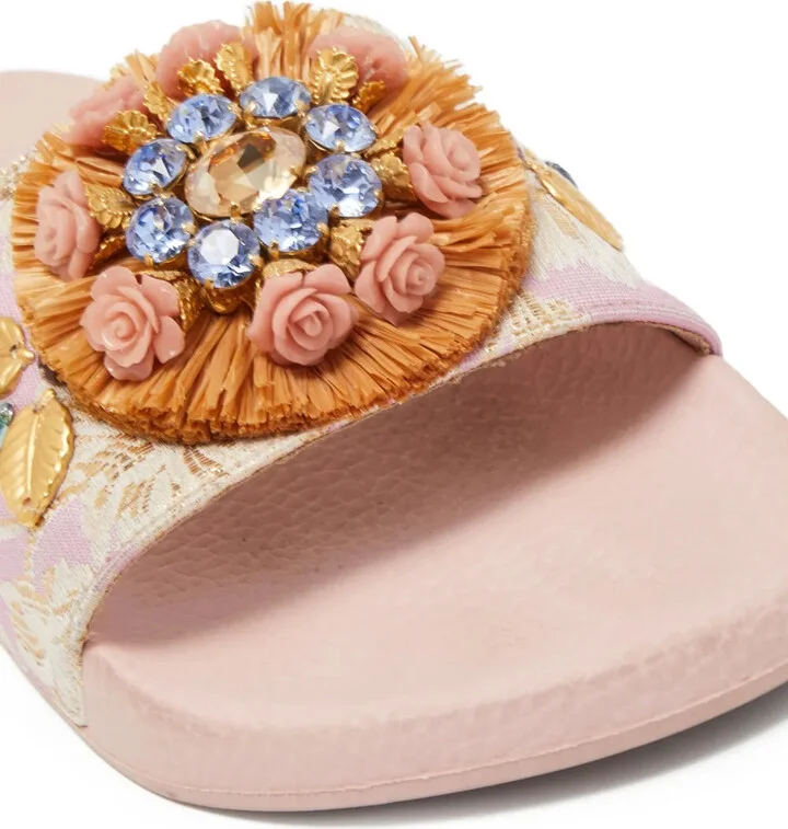 Floral-Appliqué Slides - Image 5