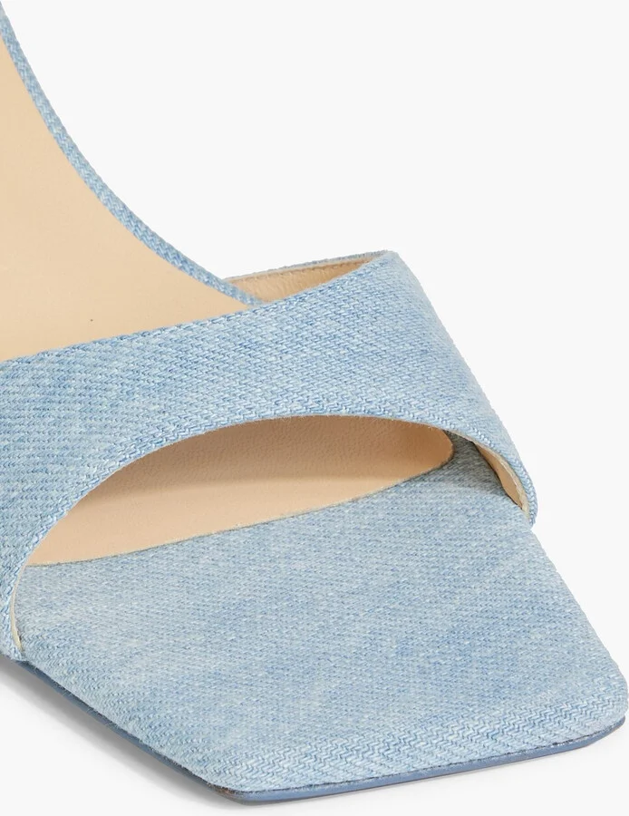 Floral-appliquéd denim mules - Image 4