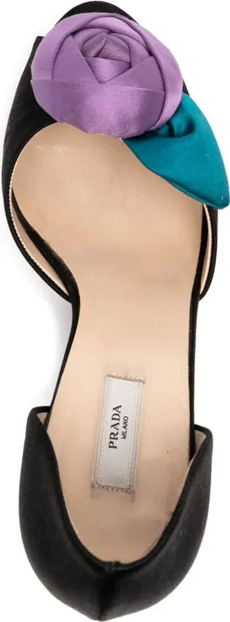 Floral Detail Peep Toe Pumps - Image 4