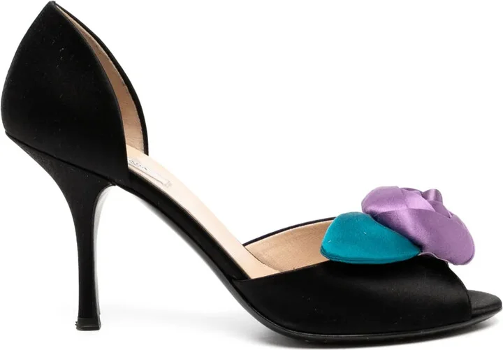 Floral Detail Peep Toe Pumps