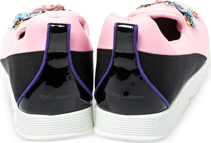 Floral-Embellished Slip-On Sneakers - Image 4