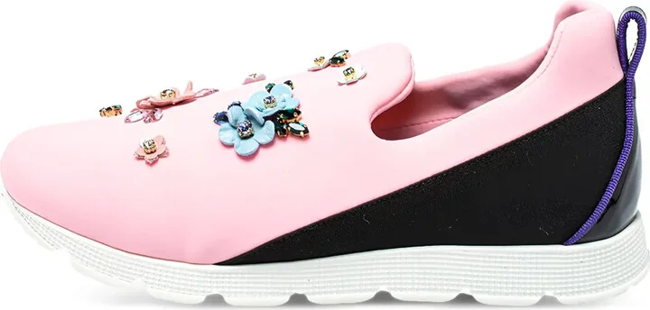 Floral-Embellished Slip-On Sneakers