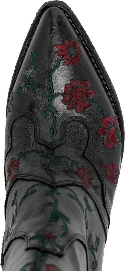 Floral-Embroidered Ankle Boots - Image 4