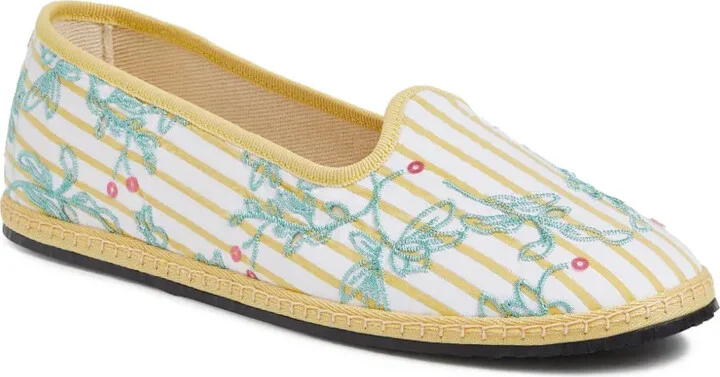 Floral-Embroidered Ballet Flats - Image 2