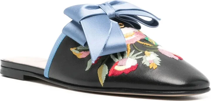 Floral-Embroidered Mules - Image 2