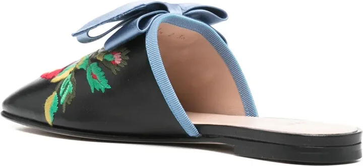 Floral-Embroidered Mules - Image 3