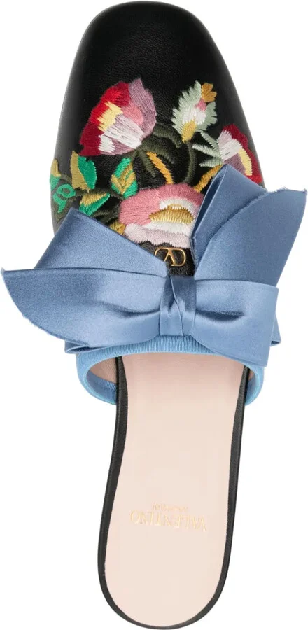 Floral-Embroidered Mules - Image 4