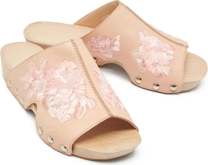 Floral-Embroidered Sandals - Image 2