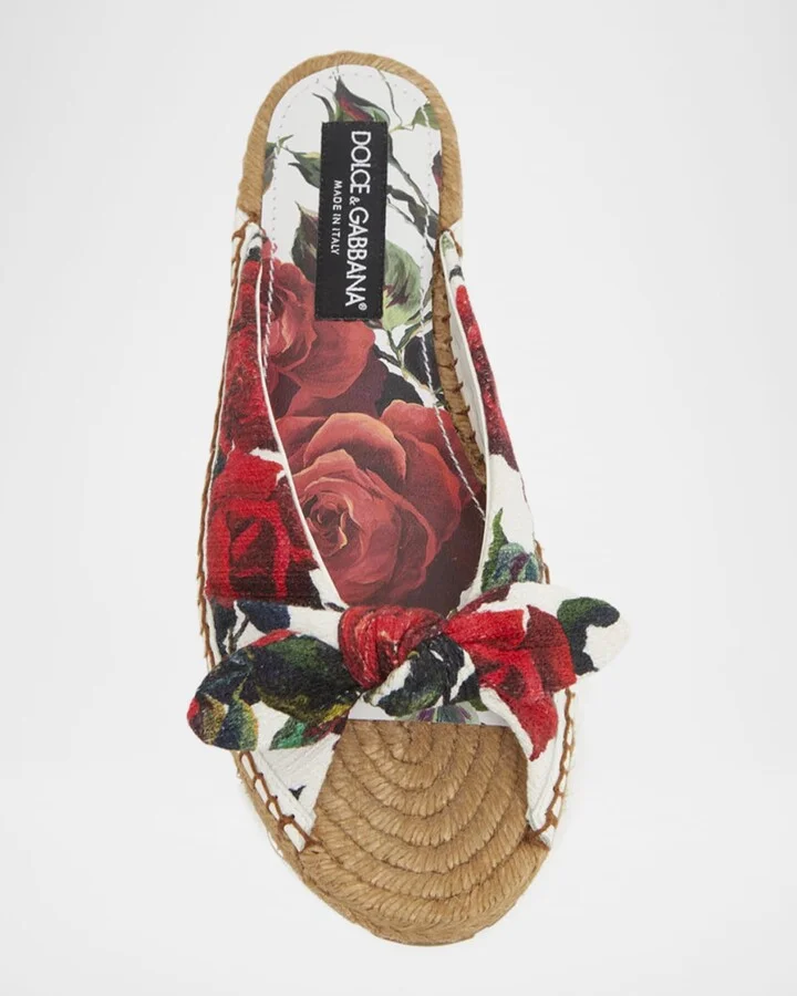 Floral Knot Flat Slide Espadrilles - Image 6