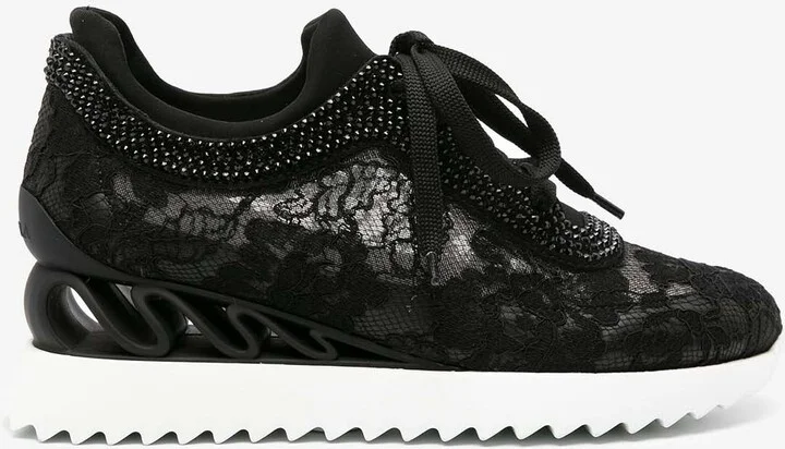 Floral Lace Low-Top Sneakers