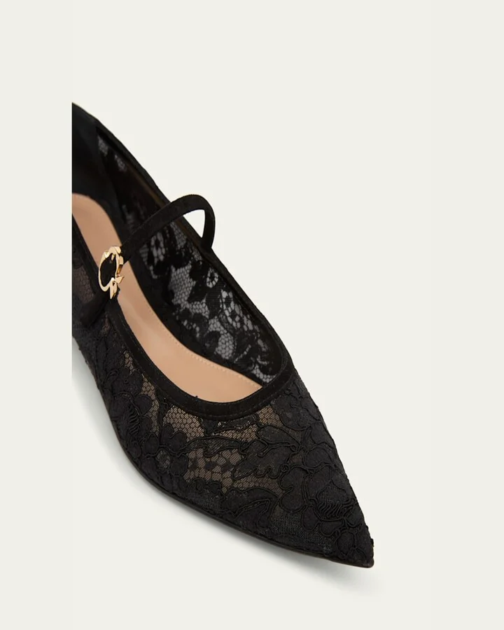 Floral Lace Mary Jane Flats - Image 2