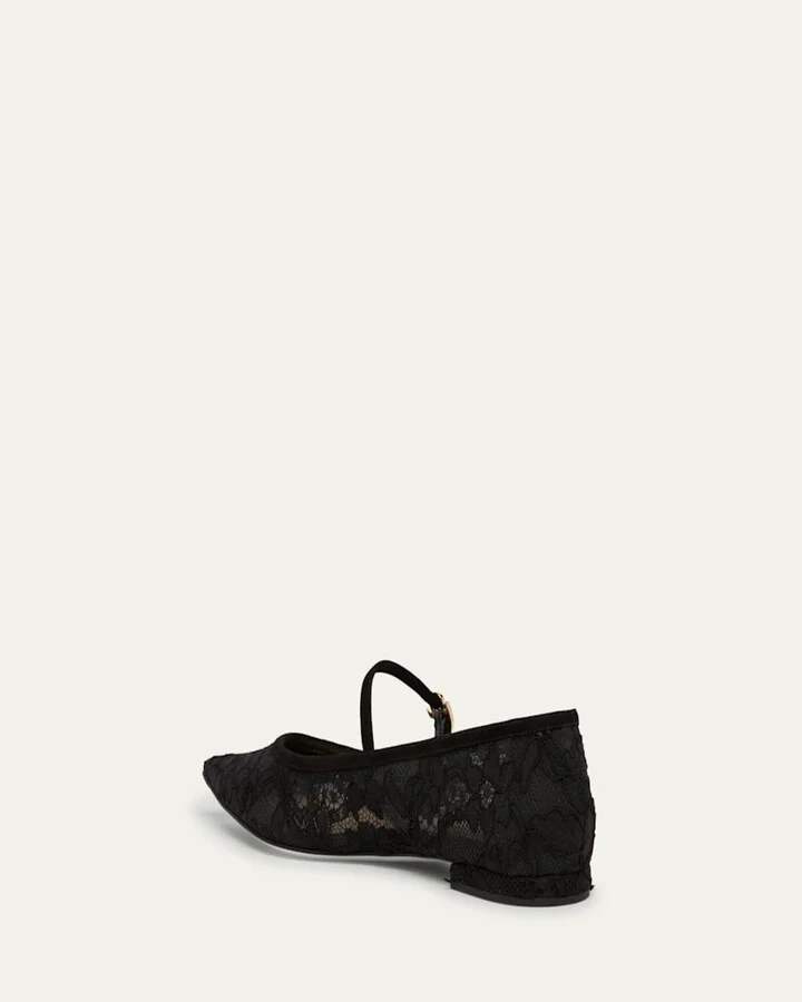 Floral Lace Mary Jane Flats - Image 3