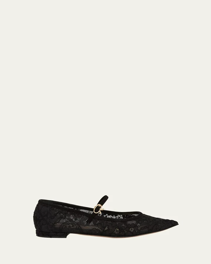 Floral Lace Mary Jane Flats