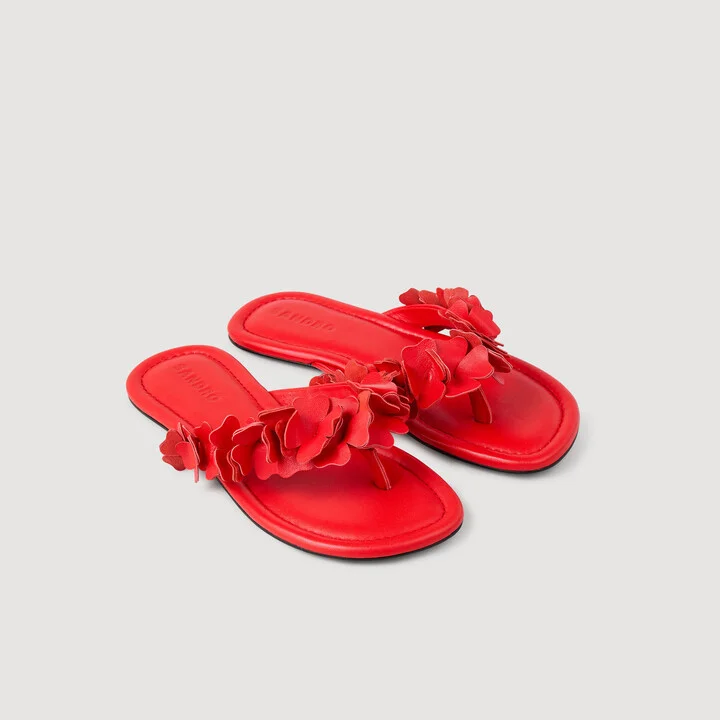 Floral leather sandals - Image 2