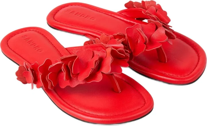 Floral leather sandals - Image 2