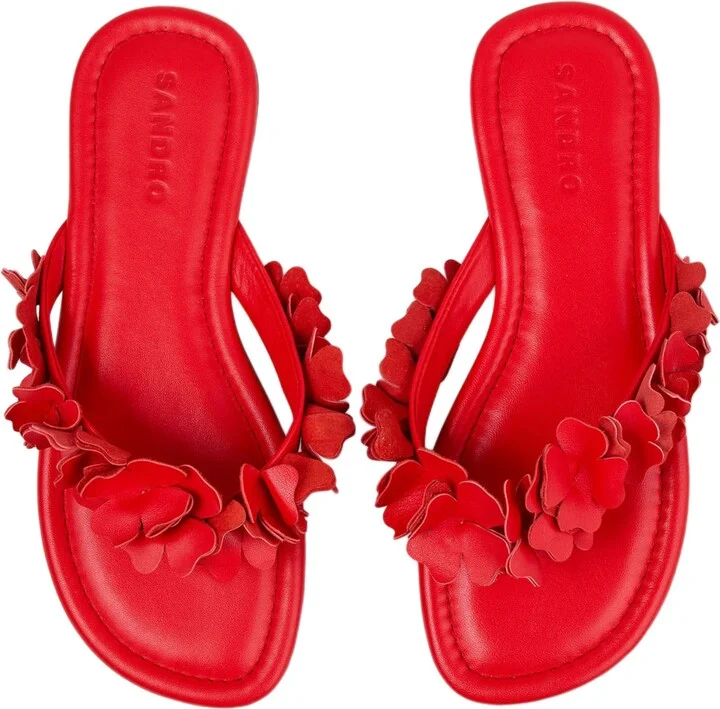 Floral leather sandals - Image 3