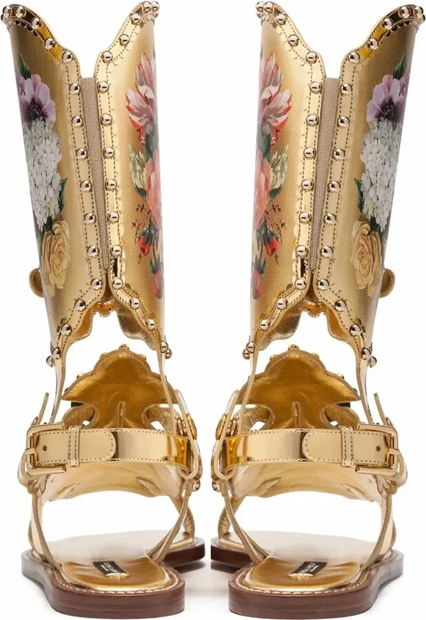 Floral-Motif Gladiator Sandals - Image 3