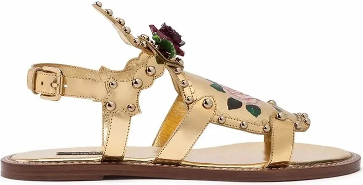 Floral-Motif Gladiator Sandals - Image 5