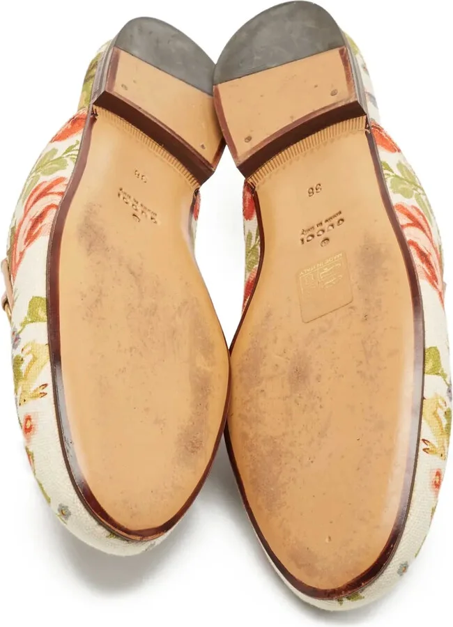 Floral-Motif Leather Slides - Image 4