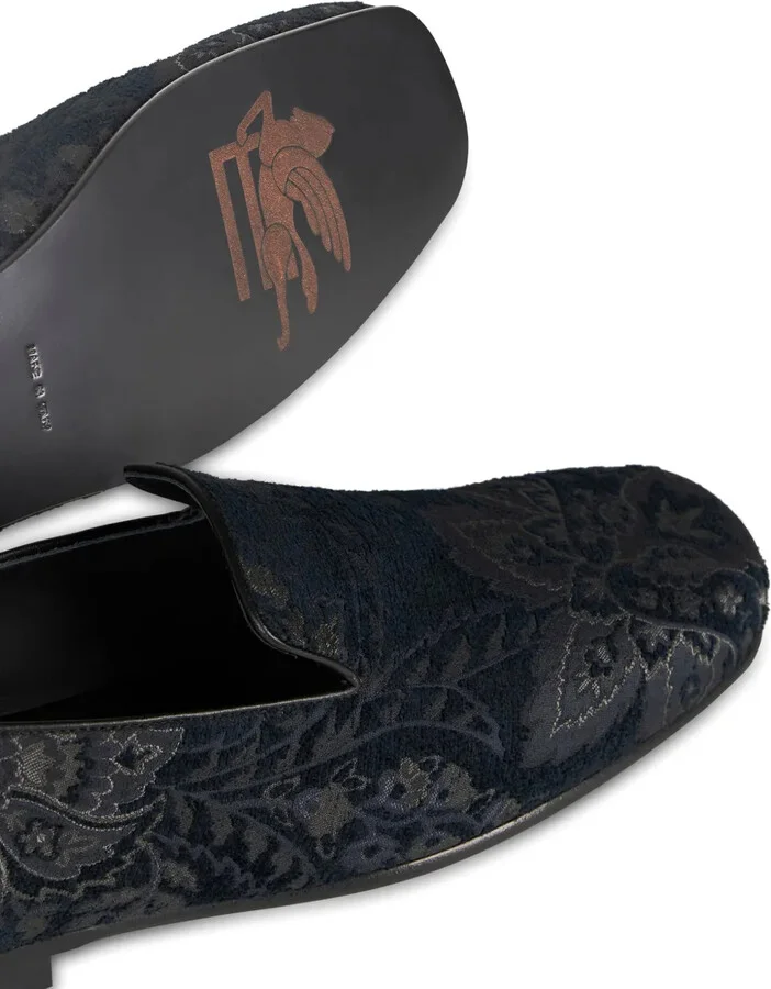 Floral-Motif Patterned-Jacquard Loafers - Image 3
