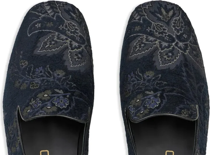 Floral-Motif Patterned-Jacquard Loafers - Image 4