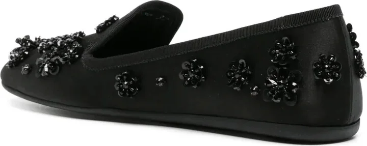 Floral-Motif Satin Ballerina Shoes - Image 3