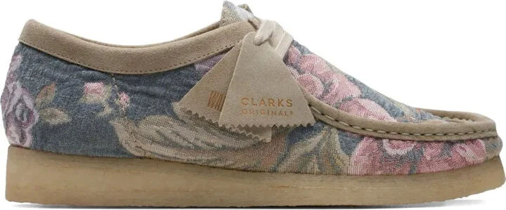 floral-pattern "Grey" derby shoes