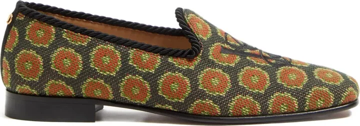 Floral-Patterned Slip-On Loafers
