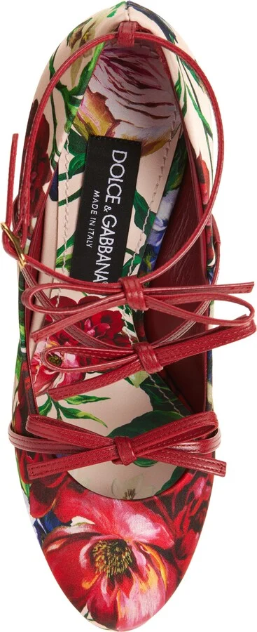 Floral Print Ankle Strap Mary Jane Pump - Image 5